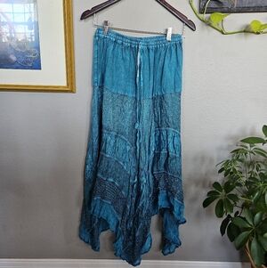 Beautiful Deep Blue Free Size Handkerchief Boho Skirt